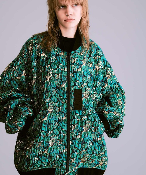 nagonstans ウェザープルーフ Hooded フレアブルゾン セール】ふくれジャガードオーバーサイズブルゾン（ブルゾン