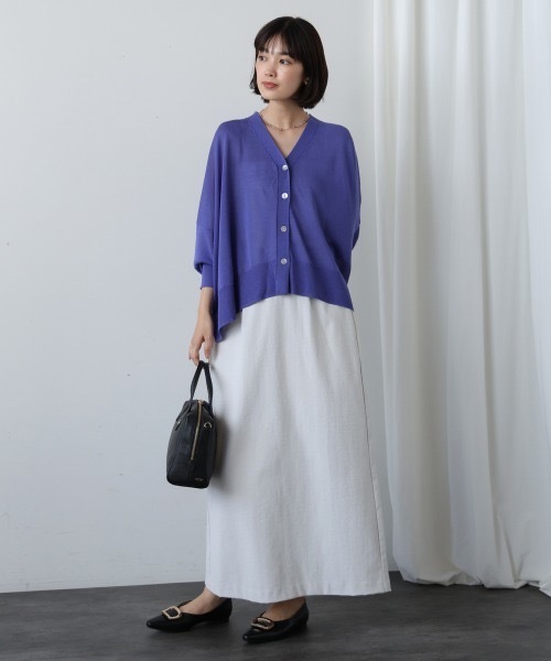 Bou Jeloud（ブージュルード）の「ＵＶ冷感さらさら長袖BOXカーディガン（カーディガン/ボレロ・レディース・パープル/ブラック/グレー系その他/オレンジ・FREE）」の5枚目の写真