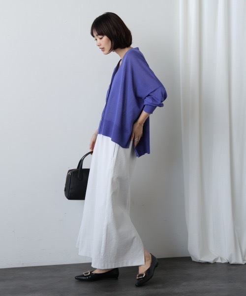 Bou Jeloud（ブージュルード）の「ＵＶ冷感さらさら長袖BOXカーディガン（カーディガン/ボレロ・レディース・パープル/ブラック/グレー系その他/オレンジ・FREE）」の7枚目の写真