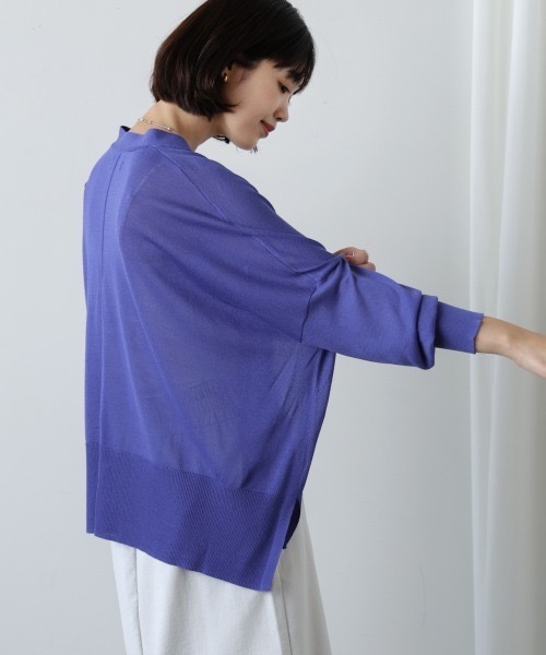 Bou Jeloud（ブージュルード）の「ＵＶ冷感さらさら長袖BOXカーディガン（カーディガン/ボレロ・レディース・パープル/ブラック/グレー系その他/オレンジ・FREE）」の8枚目の写真