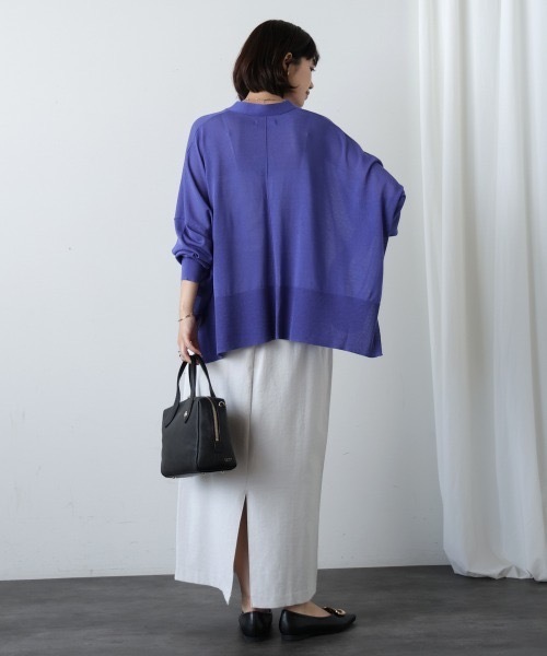 Bou Jeloud（ブージュルード）の「ＵＶ冷感さらさら長袖BOXカーディガン（カーディガン/ボレロ・レディース・パープル/ブラック/グレー系その他/オレンジ・FREE）」の9枚目の写真