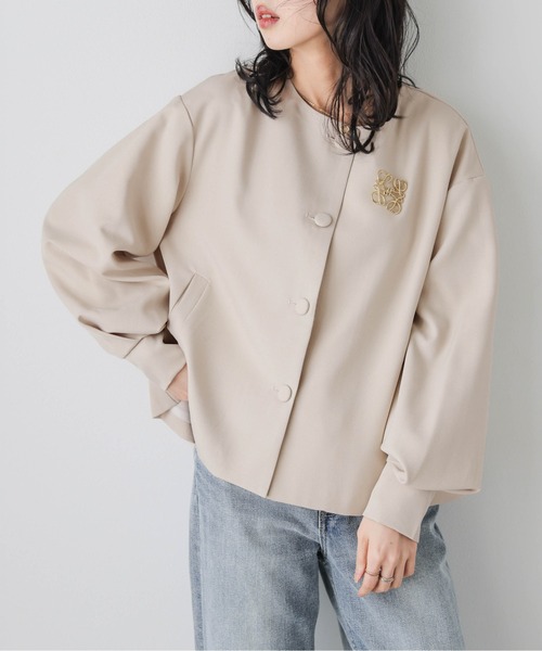 SUGAR BISKET（シュガービスケット）の「ノーカラーショートジャケット（ノーカラージャケット・レディース・ピンク/ベージュ/ブラック・フリー）」の7枚目の写真