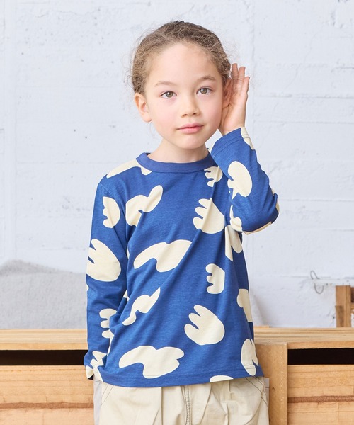 MARKEY'S（マーキーズ）の「ソウガラ長袖Tシャツ（Tシャツ/カットソー・キッズ・ベージュ/ブラック/ネイビー/グリーン/アイボリー/ライトブルー/ピンク/イエロー/チャコール/グレー・70/80/90/95/100/110/120/130/140/150）」の8枚目の写真