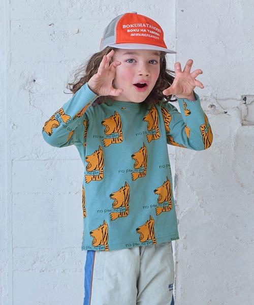 MARKEY'S（マーキーズ）の「ソウガラ長袖Tシャツ（Tシャツ/カットソー・キッズ・ベージュ/ブラック/ネイビー/グリーン/アイボリー/ライトブルー/ピンク/イエロー/チャコール/グレー・70/80/90/95/100/110/120/130/140/150）」の6枚目の写真