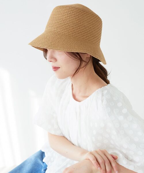 le.coeur blanc（ルクールブラン）の「《WEB限定アイテム》ペーパーバケットハット（ハット・レディース・アイボリー/ベージュ/ブラック・FREE）」の4枚目の写真