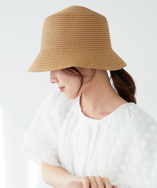 le.coeur blanc（ルクールブラン）の「《WEB限定アイテム》ペーパーバケットハット（ハット・レディース・アイボリー/ベージュ/ブラック・FREE）」の6枚目の写真
