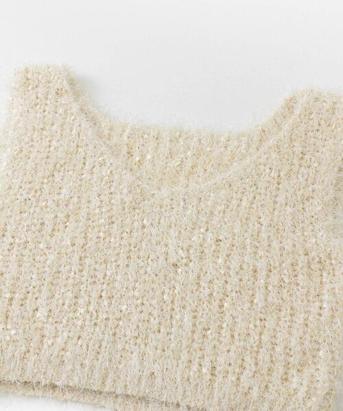 SENSE OF PLACE by URBAN RESEARCH（センスオブプレイスバイアーバンリサーチ）の「クロップドフェザーヤーンニットベスト（ベスト・レディース・グレー/ブラック/アイボリー・ONE）」の12枚目の写真