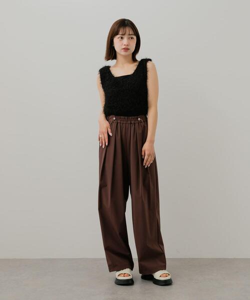 SENSE OF PLACE by URBAN RESEARCH（センスオブプレイスバイアーバンリサーチ）の「クロップドフェザーヤーンニットベスト（ベスト・レディース・グレー/ブラック/アイボリー・ONE）」の15枚目の写真