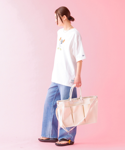 VegieBAG(ベジバッグ)の「【VegieBAG/ベジバッグ】LARGE / キャンバストートバッグ / 大容量(A4収納可能)【WEB限定】(トートバッグ・レディース・ブラック/アイボリー・フリー)」の4枚目の写真
