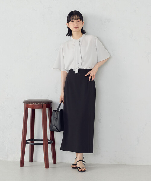 COMME CA ISM / コムサイズム ボウタイ風 半袖ブラウス COMME CA ISM｜ボウタイ風 半袖ブラウス | Rakuten Fashion(楽天