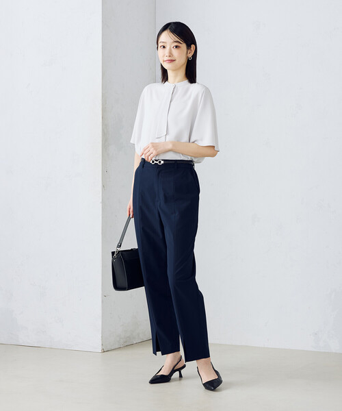 COMME CA ISM（コムサイズム）の「ボウタイ風 半袖ブラウス（シャツ/ブラウス・レディース・グレー/ネイビー/ホワイト・MEDIUM/LARGE）」の20枚目の写真