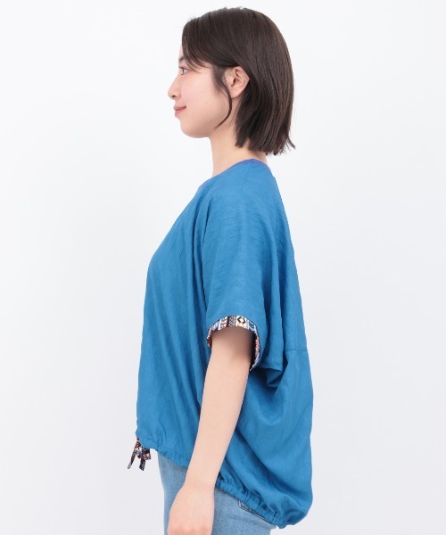 チチカカ（チチカカ）の「楊柳裾ドロストブラウス（シャツ/ブラウス・レディース・ブルー/ベージュ/マスタード・FREE）」の11枚目の写真