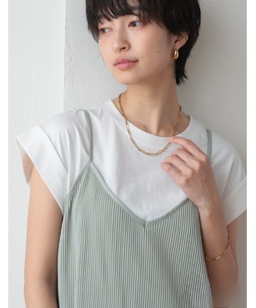 aquagarage（アクアガレージ）の「フレンチスリーブカットソー Tシャツ（Tシャツ/カットソー・レディース・ホワイト/チャコール/ブラック・M/L）」の15枚目の写真