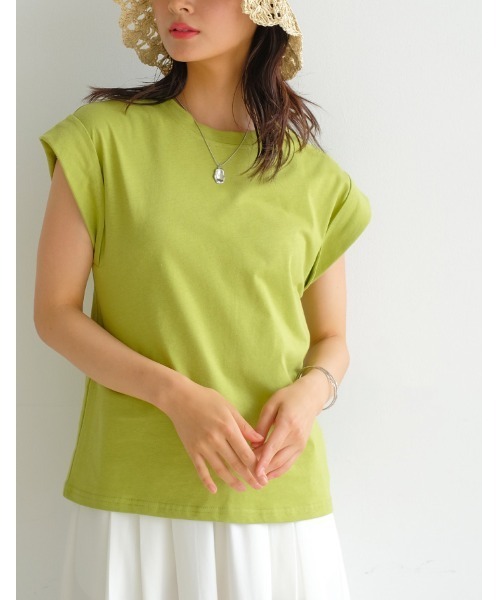 aquagarage（アクアガレージ）の「フレンチスリーブカットソー Tシャツ（Tシャツ/カットソー・レディース・ホワイト/チャコール/ブラック・M/L）」の8枚目の写真
