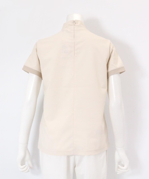 Picone CLUB(ピッコーネクラブ)の「UV冷感ハイネック刺繍プルオーバー(Tシャツ/カットソー・レディース・ベージュ/ホワイト/ピンク/ネイビー・S/L/M)」の12枚目の写真