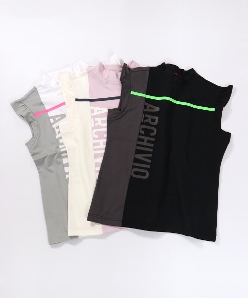 archivio(アルチビオ)の「<LADIES>肩フリルUV速乾ノースリトップス(Tシャツ/カットソー・レディース・ピンク/ホワイト/ブラック・S/M/L)」の19枚目の写真