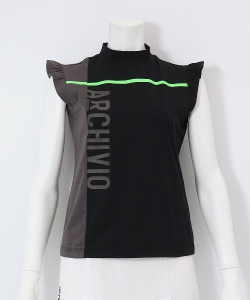 archivio(アルチビオ)の「<LADIES>肩フリルUV速乾ノースリトップス(Tシャツ/カットソー・レディース・ピンク/ホワイト/ブラック・S/M/L)」の4枚目の写真