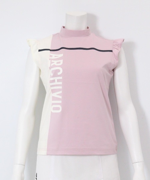 archivio(アルチビオ)の「<LADIES>肩フリルUV速乾ノースリトップス(Tシャツ/カットソー・レディース・ピンク/ホワイト/ブラック・S/M/L)」の6枚目の写真