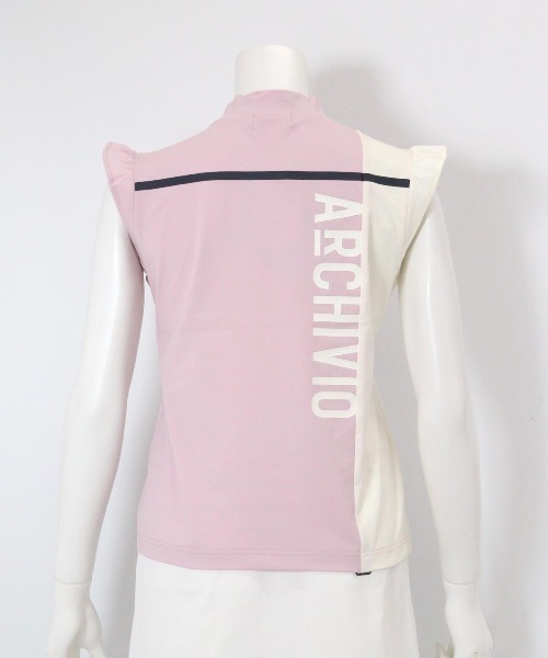 archivio(アルチビオ)の「<LADIES>肩フリルUV速乾ノースリトップス(Tシャツ/カットソー・レディース・ピンク/ホワイト/ブラック・S/M/L)」の7枚目の写真