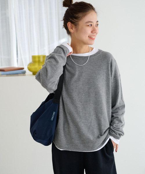 JOURNAL STANDARD relume（ジャーナルスタンダード　レリューム）の「《追加/2枚セット》3WAYレイヤードニットプルオーバー（ニット/セーター・レディース・カーキ/グレー・FREE）」の10枚目の写真