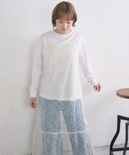 RETRO GIRL(レトロガール)の「キラキラ刺繍キャミOP(ワンピース・レディース・ブラック/オフホワイト・FREE)」の12枚目の写真