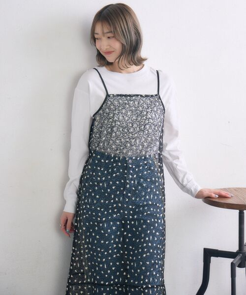 RETRO GIRL(レトロガール)の「キラキラ刺繍キャミOP(ワンピース・レディース・ブラック/オフホワイト・FREE)」の20枚目の写真