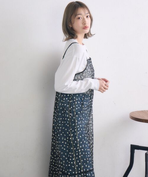 RETRO GIRL(レトロガール)の「キラキラ刺繍キャミOP(ワンピース・レディース・ブラック/オフホワイト・FREE)」の21枚目の写真