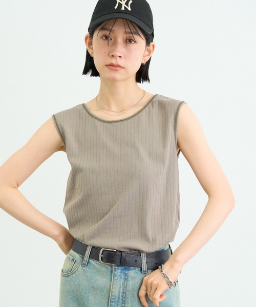 CIAOPANIC TYPY(チャオパニックティピー)の「【∴累計13万枚/21色/抗菌防臭】前後2WAY配色タンクトップ(タンクトップ・レディース・イエロー/ピンク/オリーブ/オレンジ/サックスブルー/グレー系その他/キャメル/ホワイト/チャコールグレー/ブラック/グリーン/ブルー/ブラウン/レッド/ローズ/ブルー系その他/ベージュ/ブラウン系その他2/ブルー系その他2/オレンジ系その他/レッド系その他/ネイビー/イエロー系その他・ONE SIZE)」の8枚目の写真
