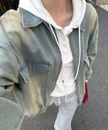 HALEY PESCA | HALEY PESCA/オーバーダイデニムブルゾン(デニムジャケット)