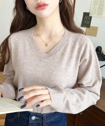 選べるネックデザイン。アンチピリング+自宅で洗えるウォッシャブル加工。ホールガーメントニットプルオーバー