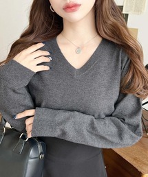 選べるネックデザイン。アンチピリング+自宅で洗えるウォッシャブル加工。ホールガーメントニットプルオーバー
