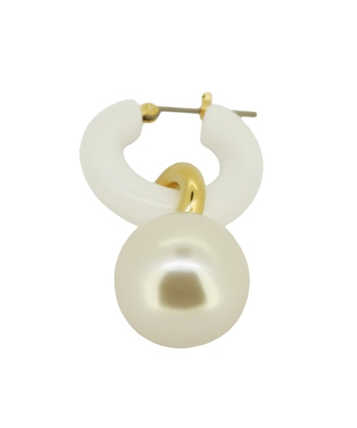 LOVE BY e.m. （ラブバイイーエム）の「ホワイトパールフープピアス/25SS/レディース（ピアス（片耳用）・レディース・ホワイト・FREE）」の4枚目の写真
