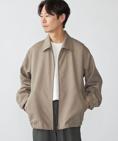 セール】SHIPS: ウール ライク ポリエステル ジップ ブルゾン