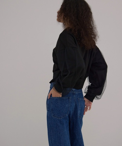 MIELI INVARIANT（ミエリインヴァリアント）の「Sweat Layer Zip Cardigan（カーディガン/ボレロ・レディース・ベージュ系その他/ブラック・FREE）」の5枚目の写真