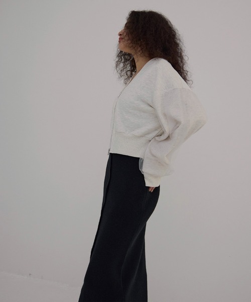 MIELI INVARIANT（ミエリインヴァリアント）の「Sweat Layer Zip Cardigan（カーディガン/ボレロ・レディース・ベージュ系その他/ブラック・FREE）」の15枚目の写真