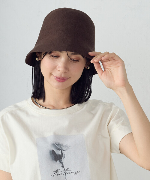 COMME CA ISM(コムサイズム)の「サーモバケットハット(ハット・レディース・ブラック/ライトベージュ/ブラウン・FREE)」の3枚目の写真