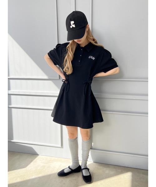 PHILLY（フィリー）の「【PHILLY】レースアップポロワンピース（ワンピース・レディース・ブラック/グレー・FREE）」の12枚目の写真