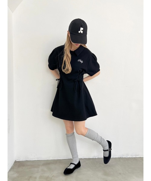 PHILLY（フィリー）の「【PHILLY】レースアップポロワンピース（ワンピース・レディース・ブラック/グレー・FREE）」の11枚目の写真