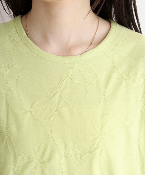 BRODIAEA（ブローディア）の「BRODIAEA リング柄半袖プルオーバー 綿100% 丸首カットソー（Tシャツ/カットソー・レディース・ブラック/クリアグリーン/グリーン・40）」の20枚目の写真
