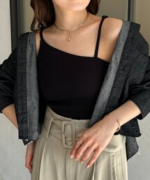 アシメネックカップ付きキャミ