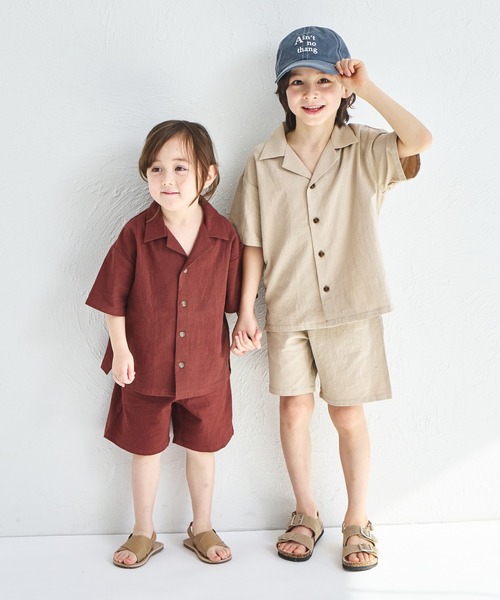 MOUN TEN. セットアップ　シャツ　3点セット　ベージュ　125 mounten moun ten. セットアップ - メルカリ