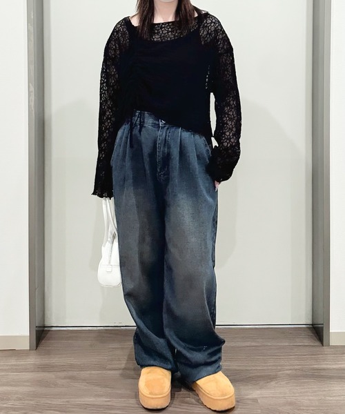 shrita（シュリータ）の「ドロストシアーレーストップス（シャツ/ブラウス・キッズ・ブラック/ホワイト・S/M/L）」の5枚目の写真