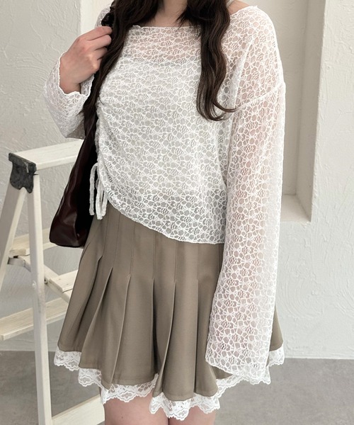 shrita（シュリータ）の「ドロストシアーレーストップス（シャツ/ブラウス・キッズ・ブラック/ホワイト・S/M/L）」の7枚目の写真