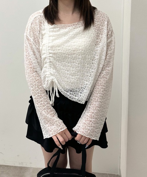 shrita（シュリータ）の「ドロストシアーレーストップス（シャツ/ブラウス・キッズ・ブラック/ホワイト・S/M/L）」の10枚目の写真