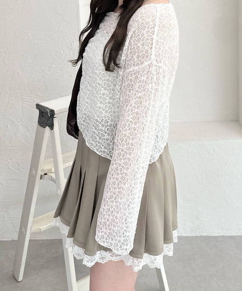 shrita（シュリータ）の「ドロストシアーレーストップス（シャツ/ブラウス・キッズ・ブラック/ホワイト・S/M/L）」の9枚目の写真