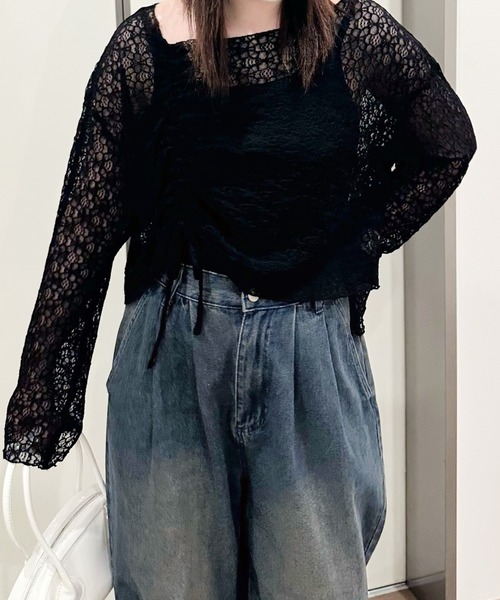 shrita（シュリータ）の「ドロストシアーレーストップス（シャツ/ブラウス・キッズ・ブラック/ホワイト・S/M/L）」の17枚目の写真
