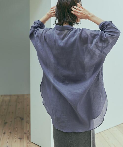 URBAN RESEARCH DOORS（アーバンリサーチドアーズ）の「ラミーコットンビックシャツ（シャツ/ブラウス・レディース・カーキ/ブルー/ブラウン・MEDIUM）」の18枚目の写真