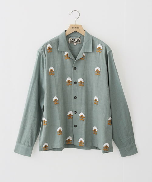 KARTIK RESEARCH 手刺繍 長袖シャツ KARTIK RESEARCH 手刺繍 長袖シャツ Kartik Research メンズ