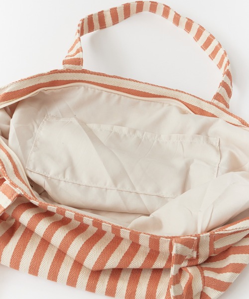 ROOPTOKYO(ループトウキョウ)の「Marine style striped tote bag / マリンテイストストライプトートバッグ(トートバッグ・レディース・オレンジ/ベージュ・FREE)」の8枚目の写真