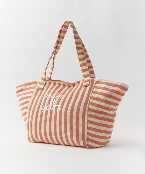 ROOPTOKYO(ループトウキョウ)の「Marine style striped tote bag / マリンテイストストライプトートバッグ(トートバッグ・レディース・オレンジ/ベージュ・FREE)」の3枚目の写真